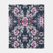Custom Name Floral Fleece Blanket Cute Aesthetic (Vorderseite)