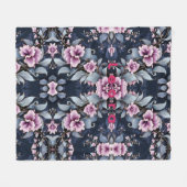 Custom Name Floral Fleece Blanket Cute Aesthetic (Vorderseite (Horizontal))