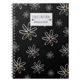 Custom Name Floral Notebook Notizblock (Vorderseite)