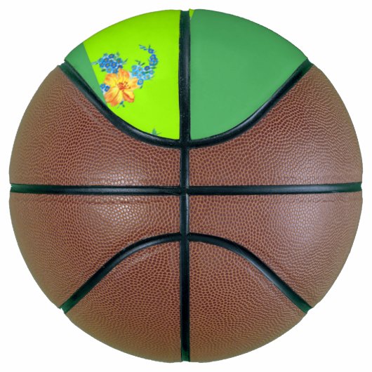 Custom name floral pattern on green basketball (Rechts)