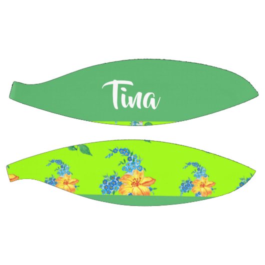 Custom name floral pattern on green basketball (Panele)