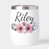 Custom Name Floral Personalized Pink Flower (Rückseite)