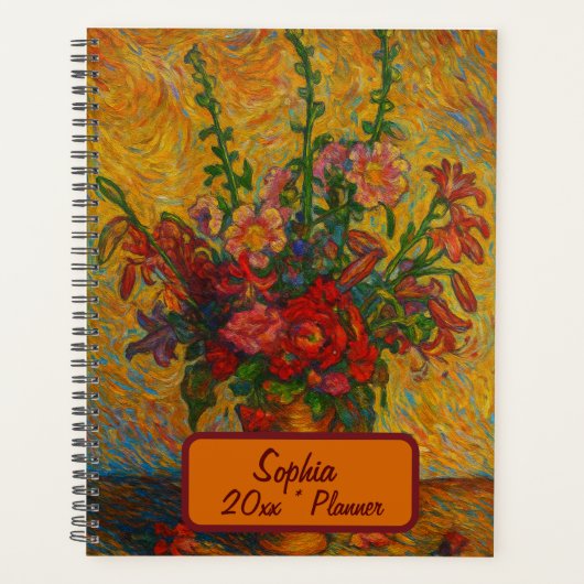 Custom Name Floral Planner Planer (Vorderseite)