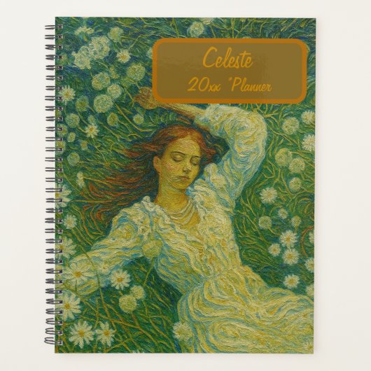 Custom Name  Floral Planner Planer (Vorderseite)