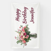 Custom Name Flower Floral Bouquet Banner (Vertikal)