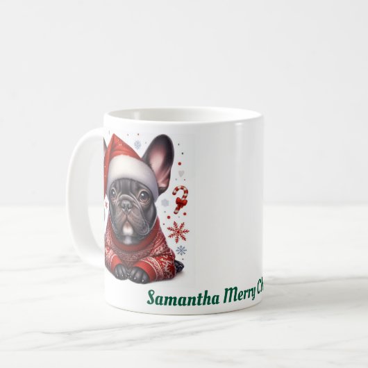  Custom name, French bulldog  Kaffeetasse (Vorderseite Links)