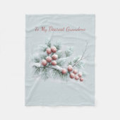 Custom Name Frosted Winter Berry Throw Personalize Fleecedecke (Vorderseite)
