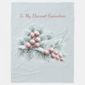 Custom Name Frosted Winter Berry Throw Personalize Fleecedecke (Vorderseite)
