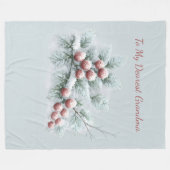 Custom Name Frosted Winter Berry Throw Personalize Fleecedecke (Vorderseite (Horizontal))