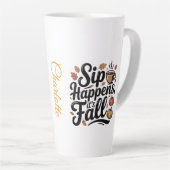 Custom name funny fall saying Mug Milchtasse (Rechte Ecke)