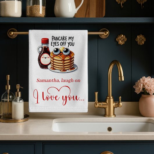 Custom Name Funny Food Towel Romantic Valentine Geschirrtuch