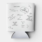 Custom name, funny love note handwriting wedding dosenkühler (Vorderseite)