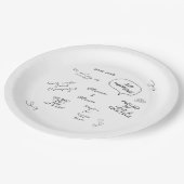 Custom name, funny love note handwriting wedding pappteller (Schrägansicht)