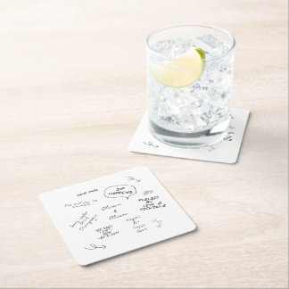 Custom name, funny love note handwriting wedding rechteckiger pappuntersetzer