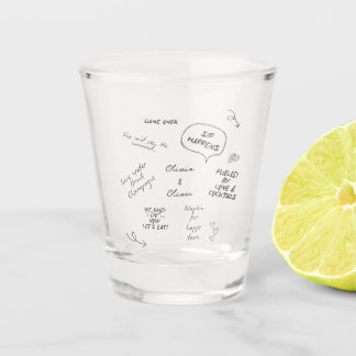 Custom name, funny love note handwriting wedding schnapsglas