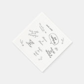 Custom name, funny love note handwriting wedding serviette (Ecke)