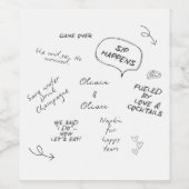 Custom name, funny love note handwriting wedding weinetikett (Einzelnes Label)