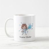Custom Name Funny Nurse Overflowing Syringe Mug Kaffeetasse (Links)