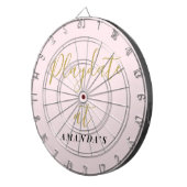 Custom Name Funny Pastel Pink Gold Minimalist Chic Dartscheibe (Vorderseite rechts)