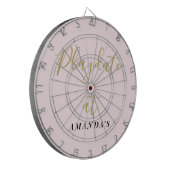 Custom Name Funny Pastel Pink Gold Minimalist Chic Dartscheibe (Vorderseite Links)