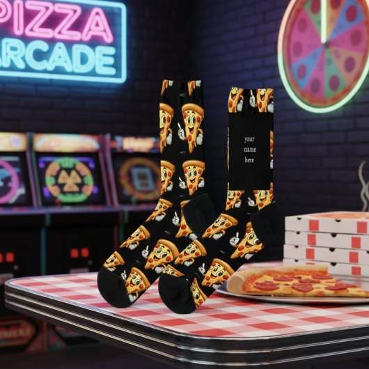 Custom Name Funny Pizza Socks – Personalized Gift" Socken