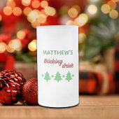 Custom Name Funny Thinking Drink Christmas Trees Mattglas Bierglas