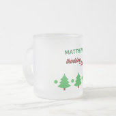 Custom Name Funny Thinking Drink Christmas Trees Mattglastasse (Vorderseite Links)