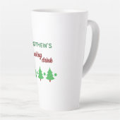 Custom Name Funny Thinking Drink Christmas Trees Milchtasse (Rechte Ecke)