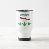 Custom Name Funny Thinking Drink Christmas Trees Reisebecher (Mittel)