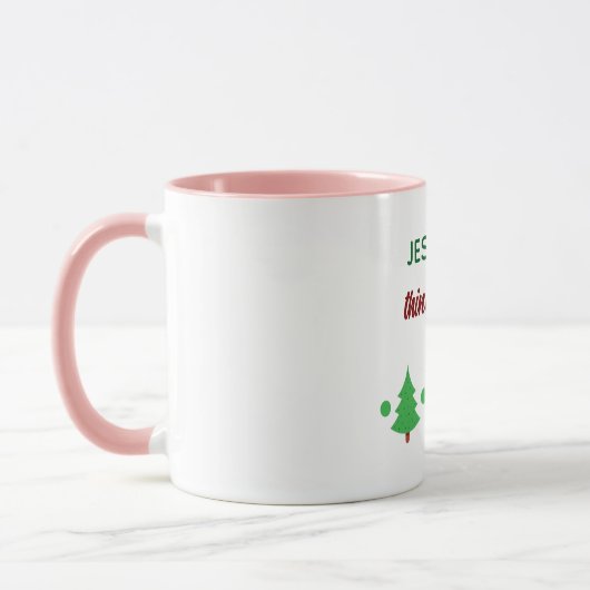 Custom Name Funny Thinking Drink Christmas Trees Tasse (Links)