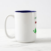 Custom Name Funny Thinking Drink Christmas Trees Zweifarbige Tasse (Links)