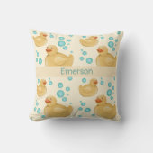 Custom Name Gender Neutral Duck Throw Pillow Kissen (Vorderseite)