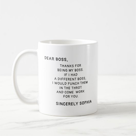 Custom Name Gift for Best Boss Friend Funny Boss Kaffeetasse (Links)