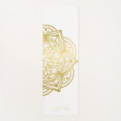 Custom Name Gold Mandala White  Yogamatte (Vorderseite)