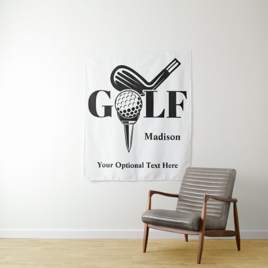 Custom Name Golf Wandteppich (Beispiel)