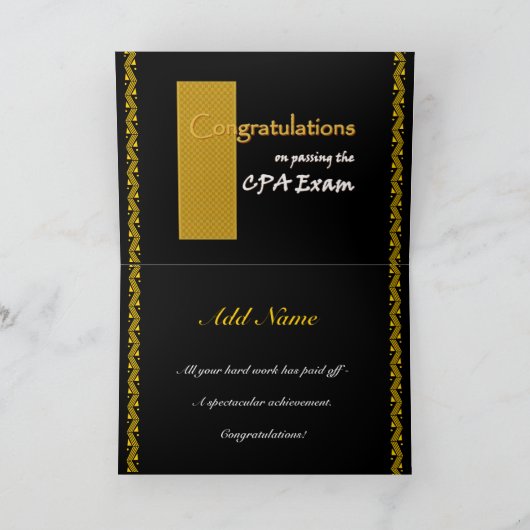 CUSTOM NAME Gratulationen - CPA Exam Karte (Innenseite)