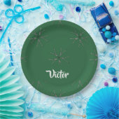 Custom name green bloom pappteller (Party)
