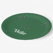 Custom name green bloom pappteller (Schrägansicht)