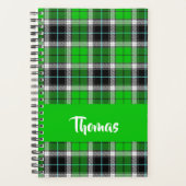Custom name green plaid pattern planer (Vorderseite)