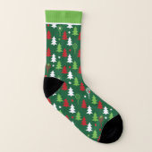 Custom name, Green red, white tennis Christmas Socken (Links - Innen)