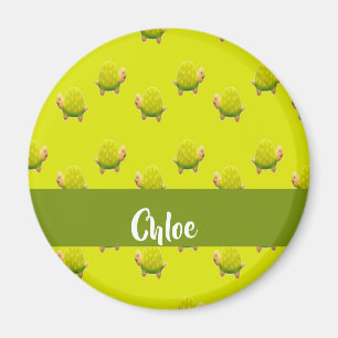Custom name green turtles magnet
