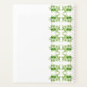 Custom Name Green Watercolor Floral Planer (Rückseite)