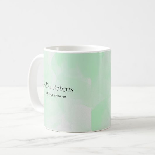 Custom name green watercolor kaffeetasse (Vorderseite Links)