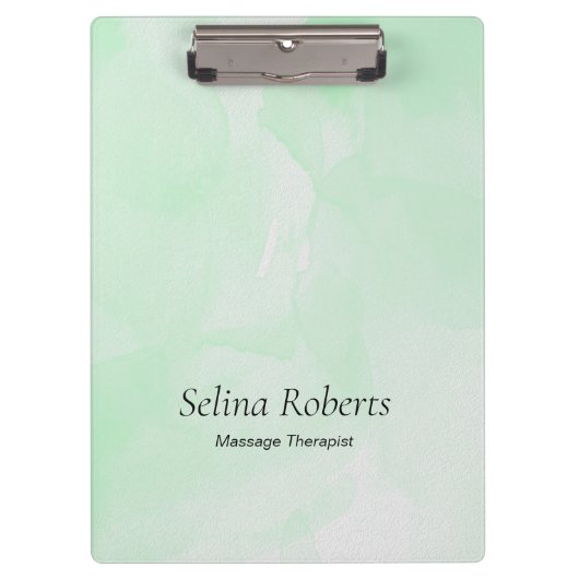 Custom name green watercolor klemmbrett (Vorderseite)