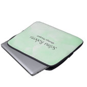 Custom name green watercolor laptopschutzhülle (Vorne Knopf)