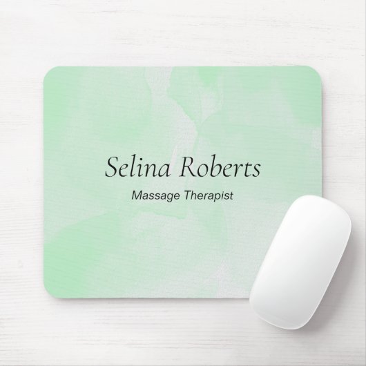 Custom name green watercolor mousepad (Mit Mouse)