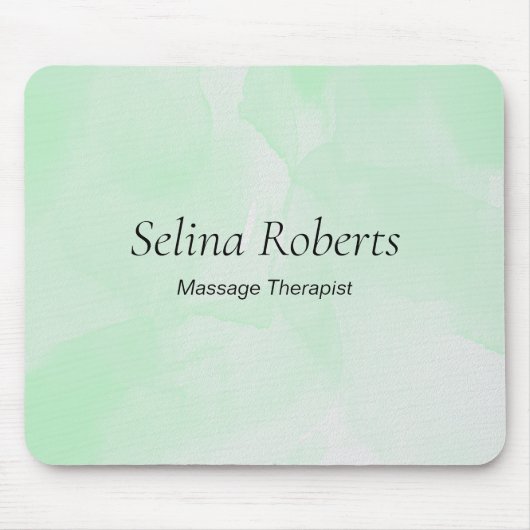 Custom name green watercolor mousepad (Vorne)