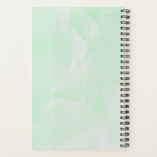 Custom name green watercolor planer (Rückseite)