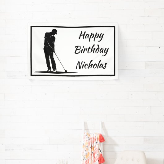 Custom Name Greeting Golf Golfer Player Banner (InSitu)