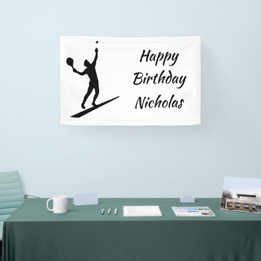 Custom Name Greeting Tennis Player Banner (Messe)